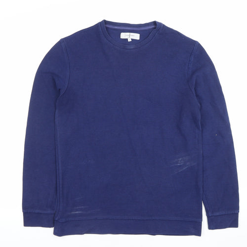 Jasper Conran Men's Blue Small Pullover Sweatshirt Cotton Knit