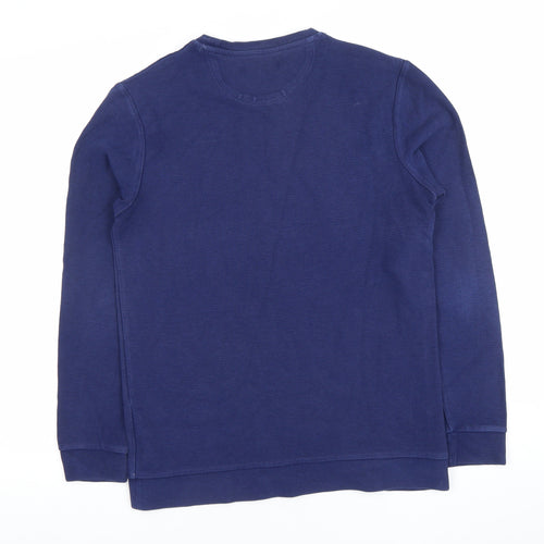 Jasper Conran Men's Blue Small Pullover Sweatshirt Cotton Knit