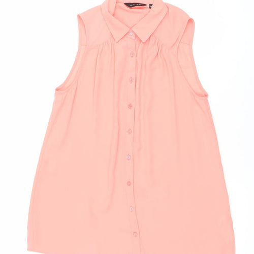 New Look Women’s Pink Button-Up Sleeveless Blouse Size 10