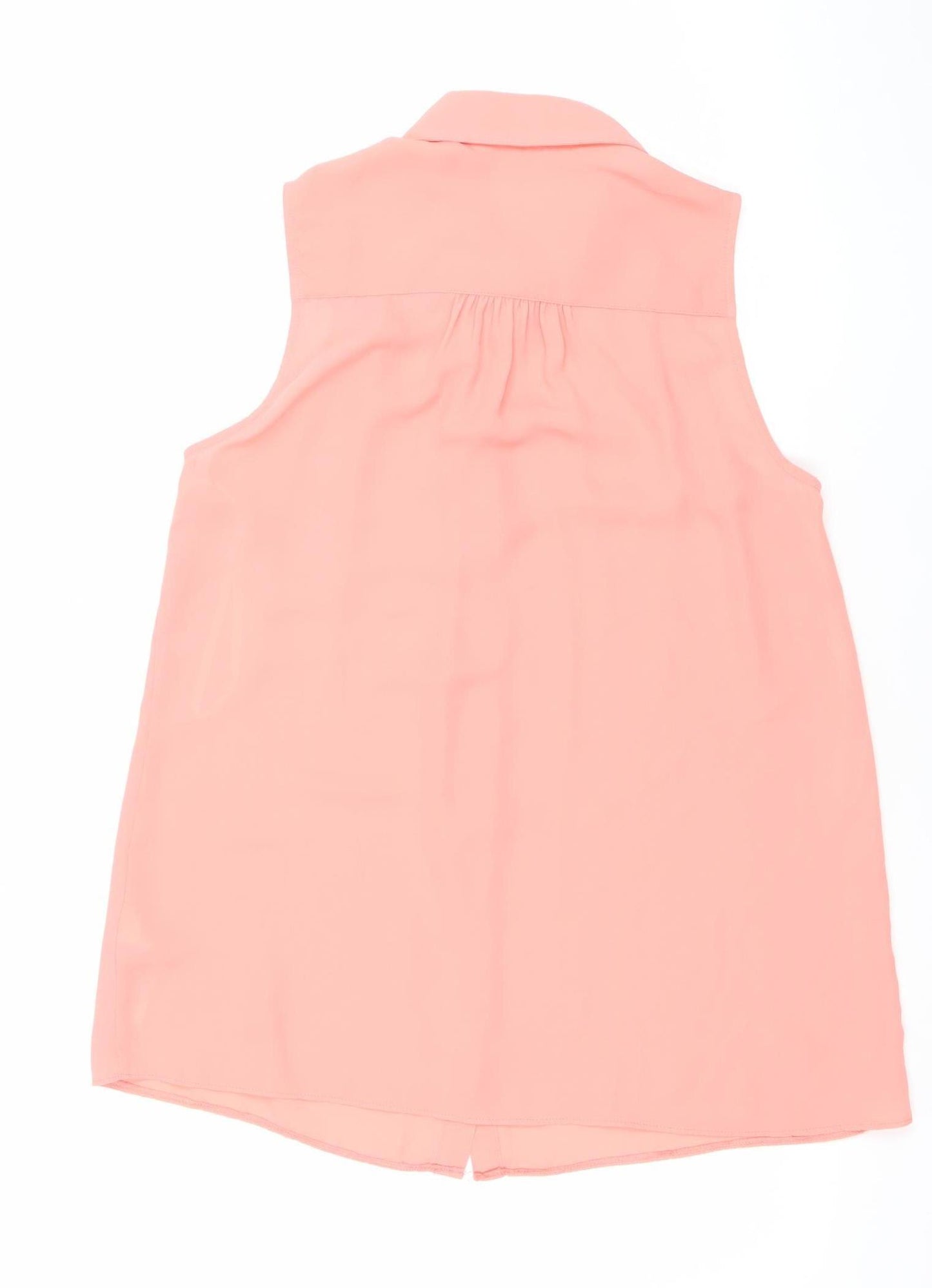 New Look Women’s Pink Button-Up Sleeveless Blouse Size 10