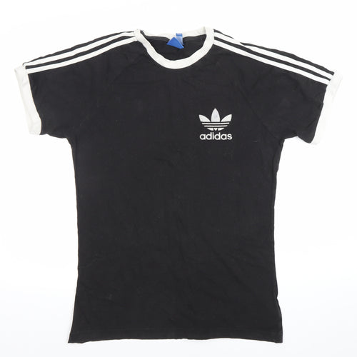 Adidas Men’s Black Medium Retro Cotton T-Shirt Short Sleeve