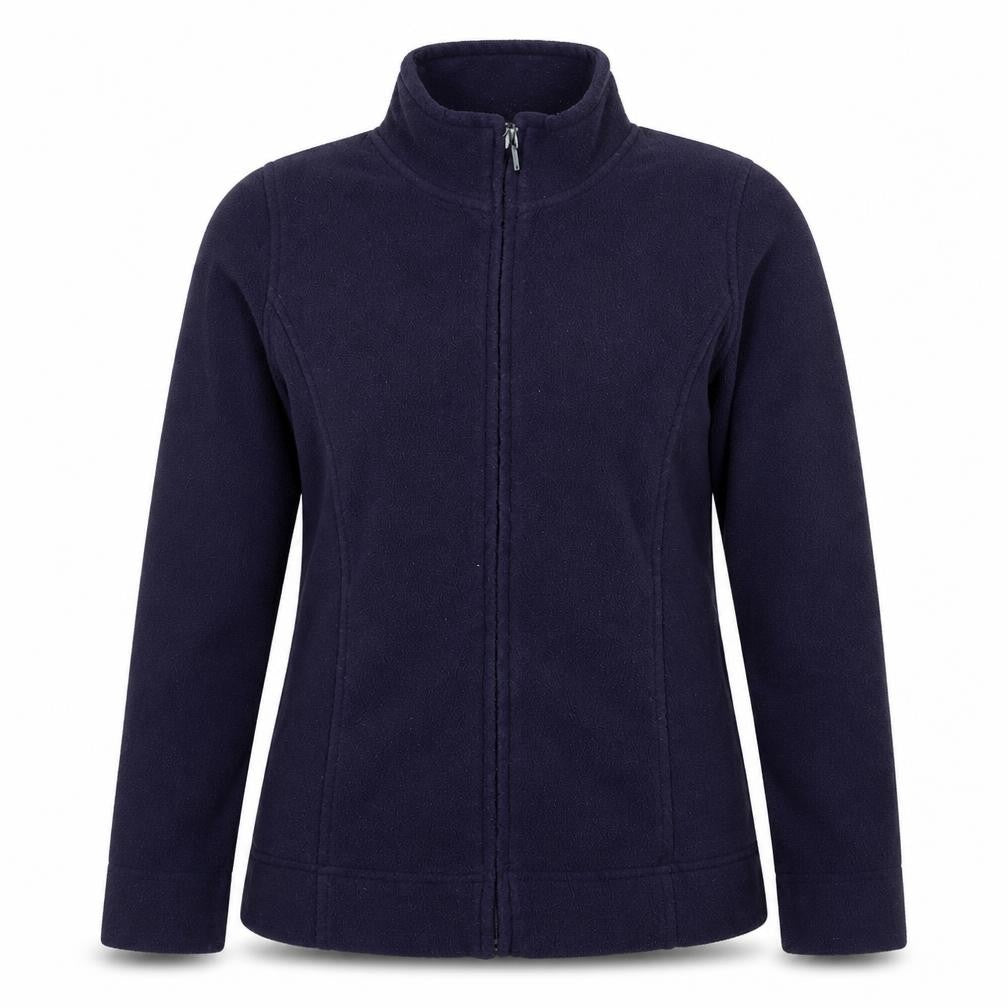 Front view of Isle Essentials Women’s Blue Fleece Full Zip Jacket, size S, 10-12