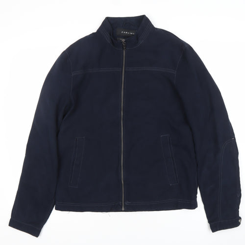 Zara Man Men's Blue Full Zip Jacket Size 40 Regular Fit Casual