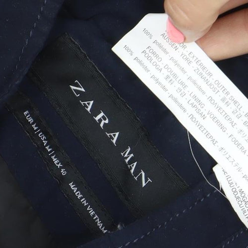 Zara Man Men's Blue Full Zip Jacket Size 40 Regular Fit Casual