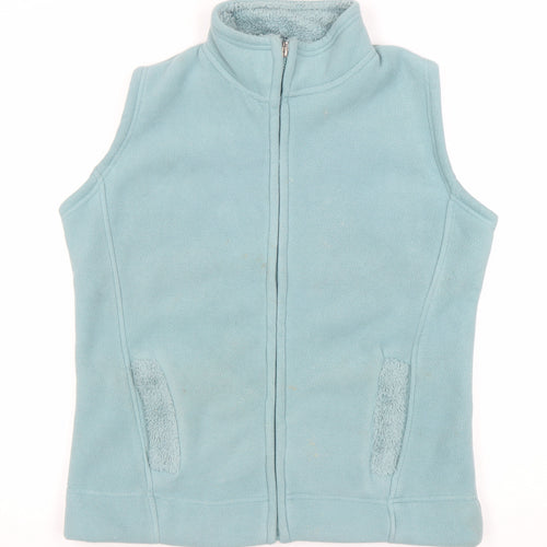 ISLE Womens Blue Fleece Waistcoat Size 10 Full Zip Sleeveless