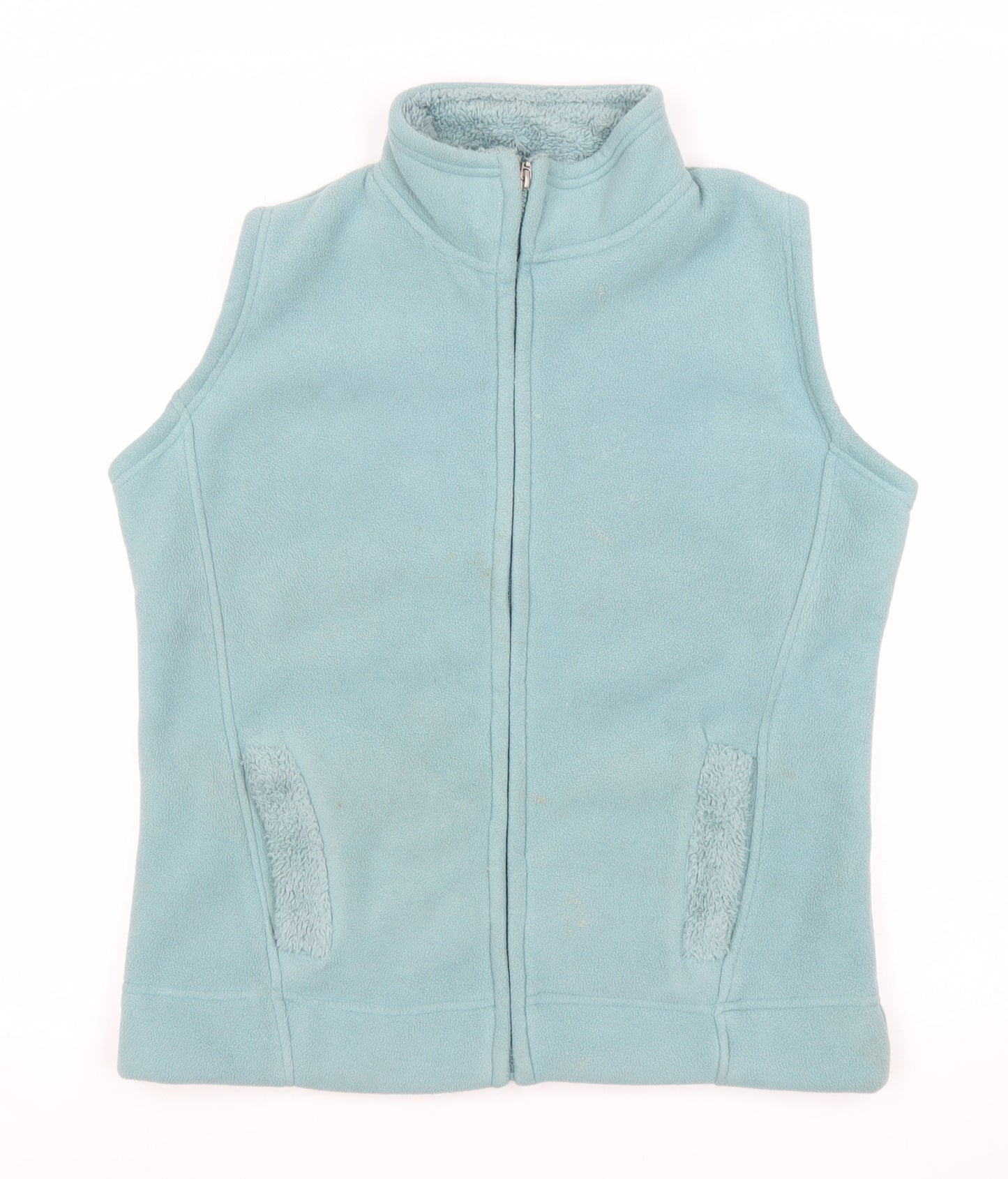 ISLE Womens Blue Fleece Waistcoat Size 10 Full Zip Sleeveless