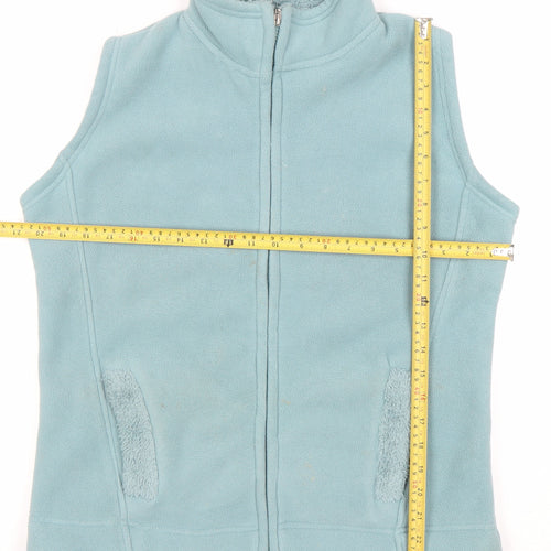 ISLE Womens Blue Fleece Waistcoat Size 10 Full Zip Sleeveless