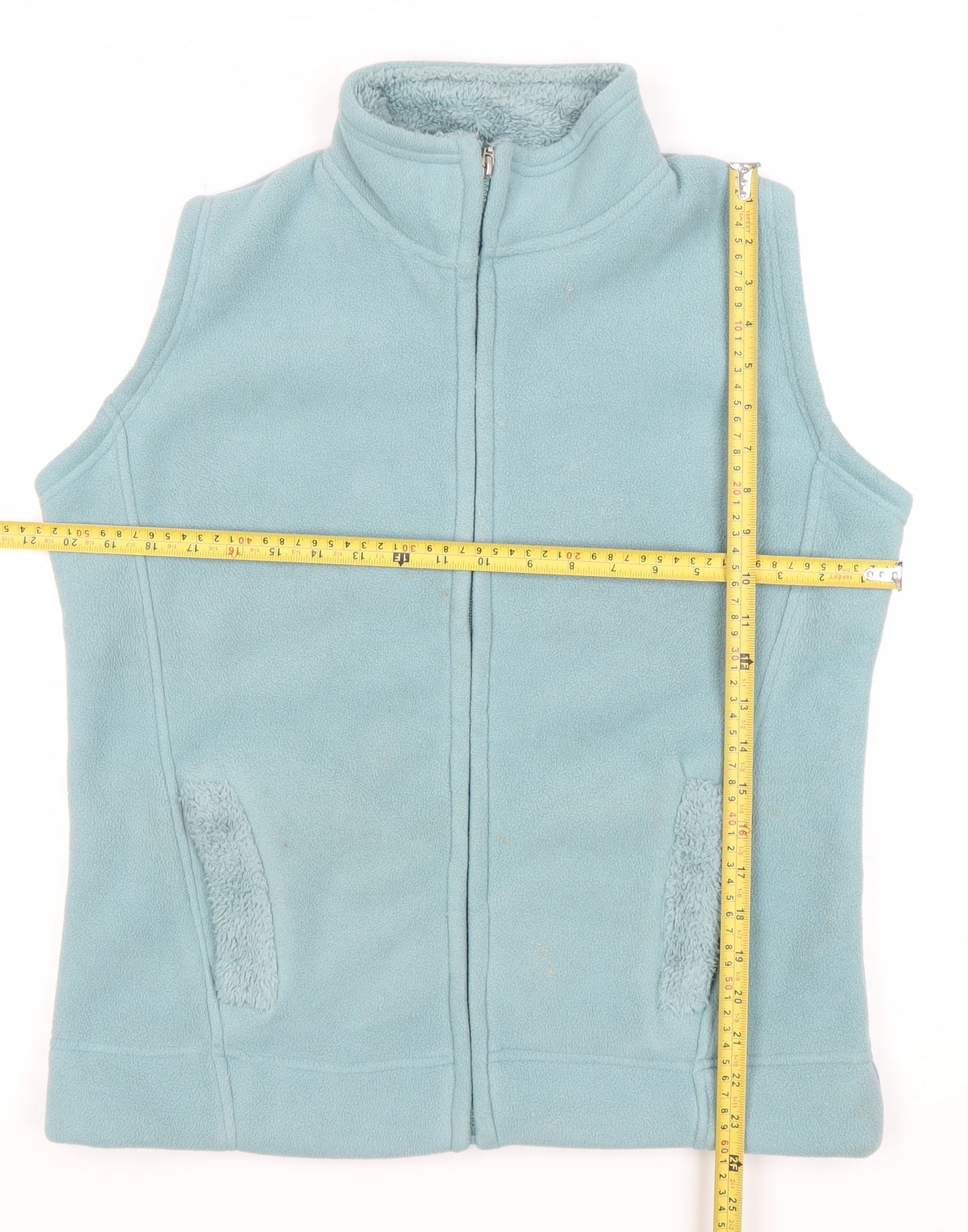 ISLE Womens Blue Fleece Waistcoat Size 10 Full Zip Sleeveless