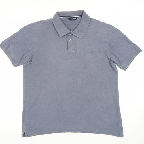 Marks and Spencer Men’s Blue Polo Shirt Medium Cotton Blend