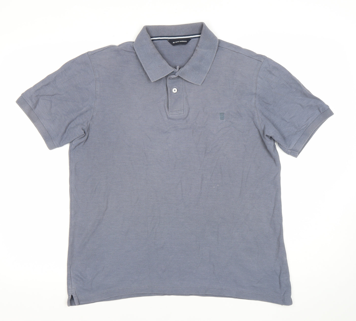 Marks and Spencer Men’s Blue Polo Shirt Medium Cotton Blend
