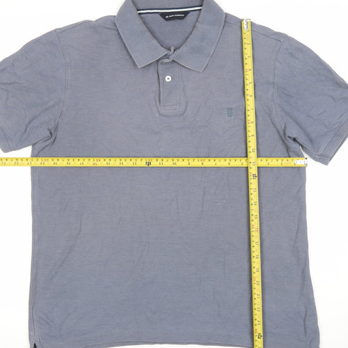 Marks and Spencer Men’s Blue Polo Shirt Medium Cotton Blend