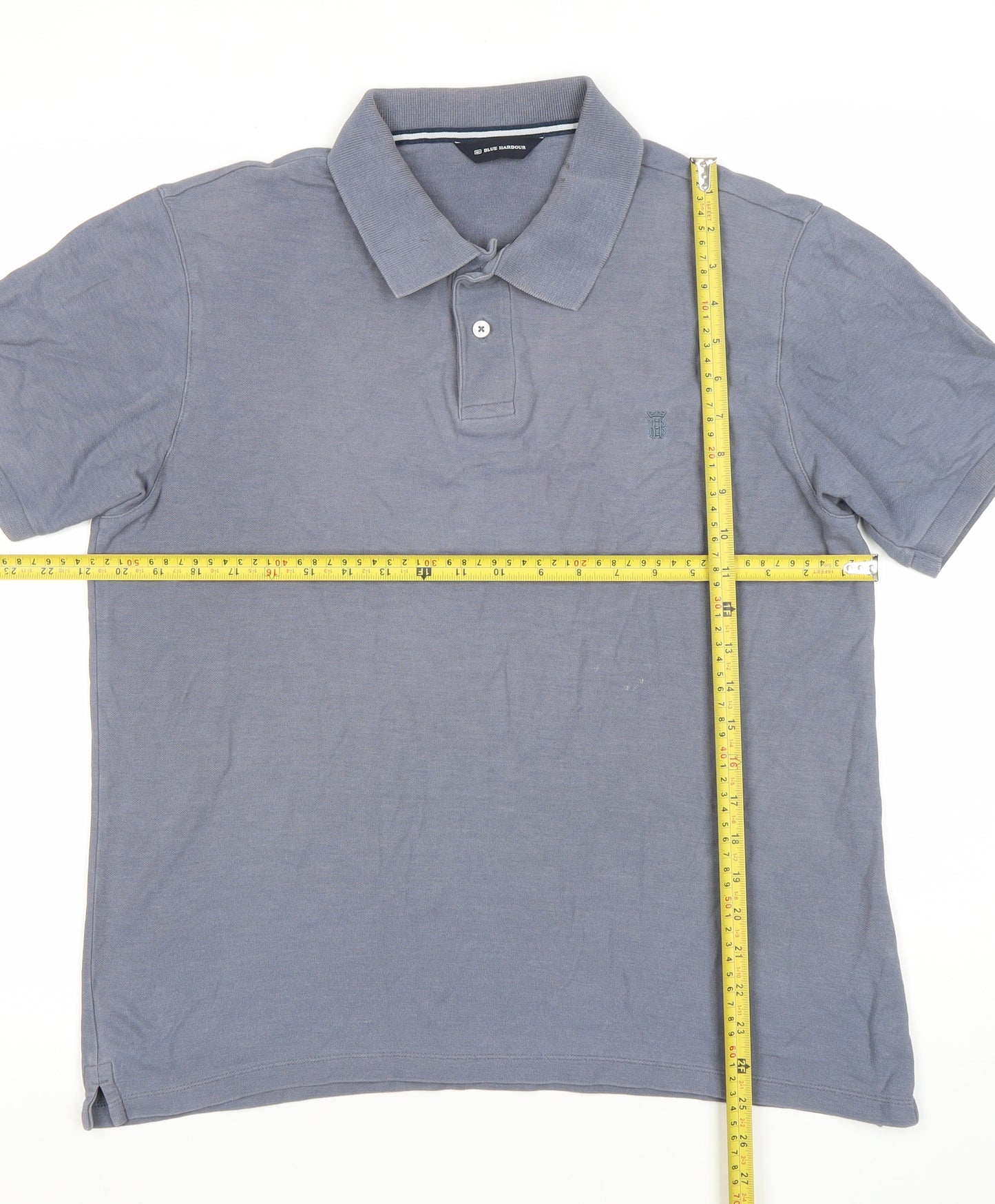 Marks and Spencer Men’s Blue Polo Shirt Medium Cotton Blend