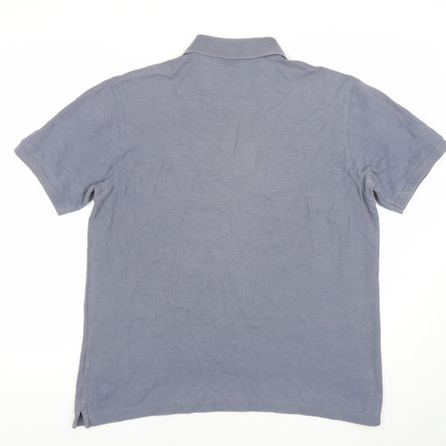 Marks and Spencer Men’s Blue Polo Shirt Medium Cotton Blend