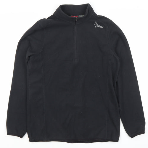 TOG24 Womens Black Fleece Sweatshirt UK 12-14 1/2 Zip Polyester