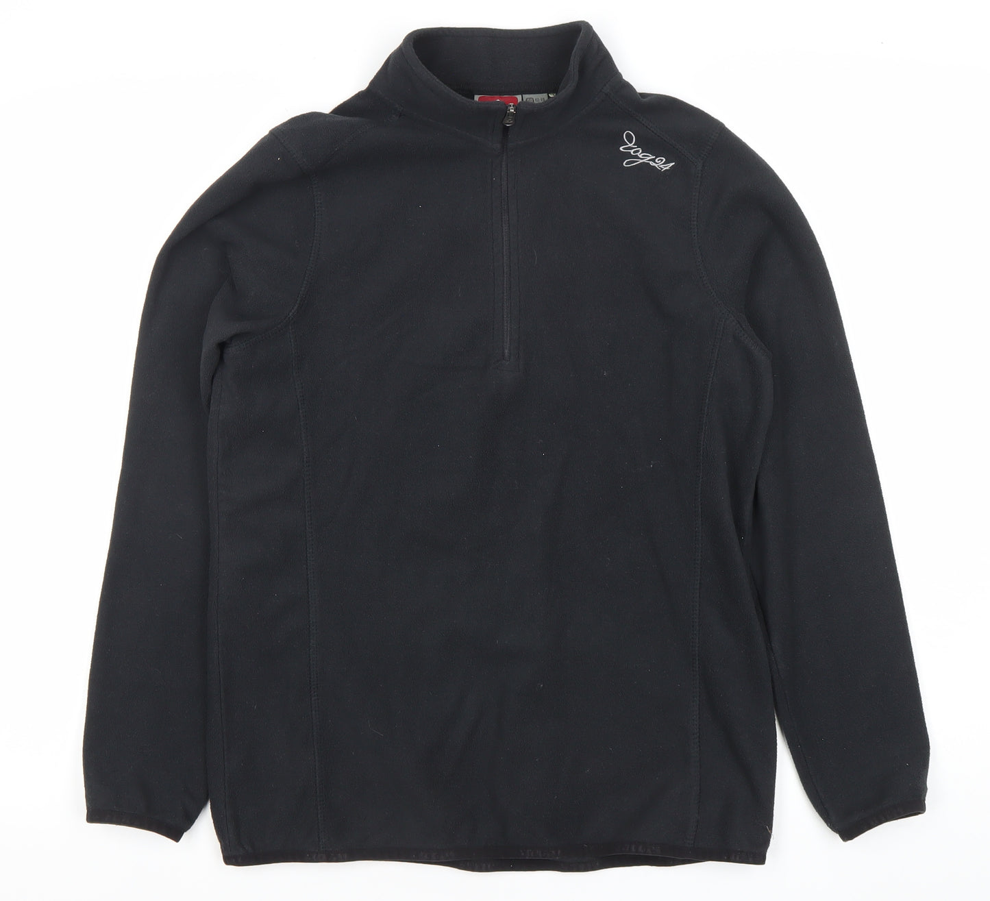 TOG24 Womens Black Fleece Sweatshirt UK 12-14 1/2 Zip Polyester