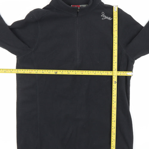TOG24 Womens Black Fleece Sweatshirt UK 12-14 1/2 Zip Polyester