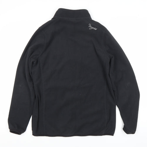 TOG24 Womens Black Fleece Sweatshirt UK 12-14 1/2 Zip Polyester