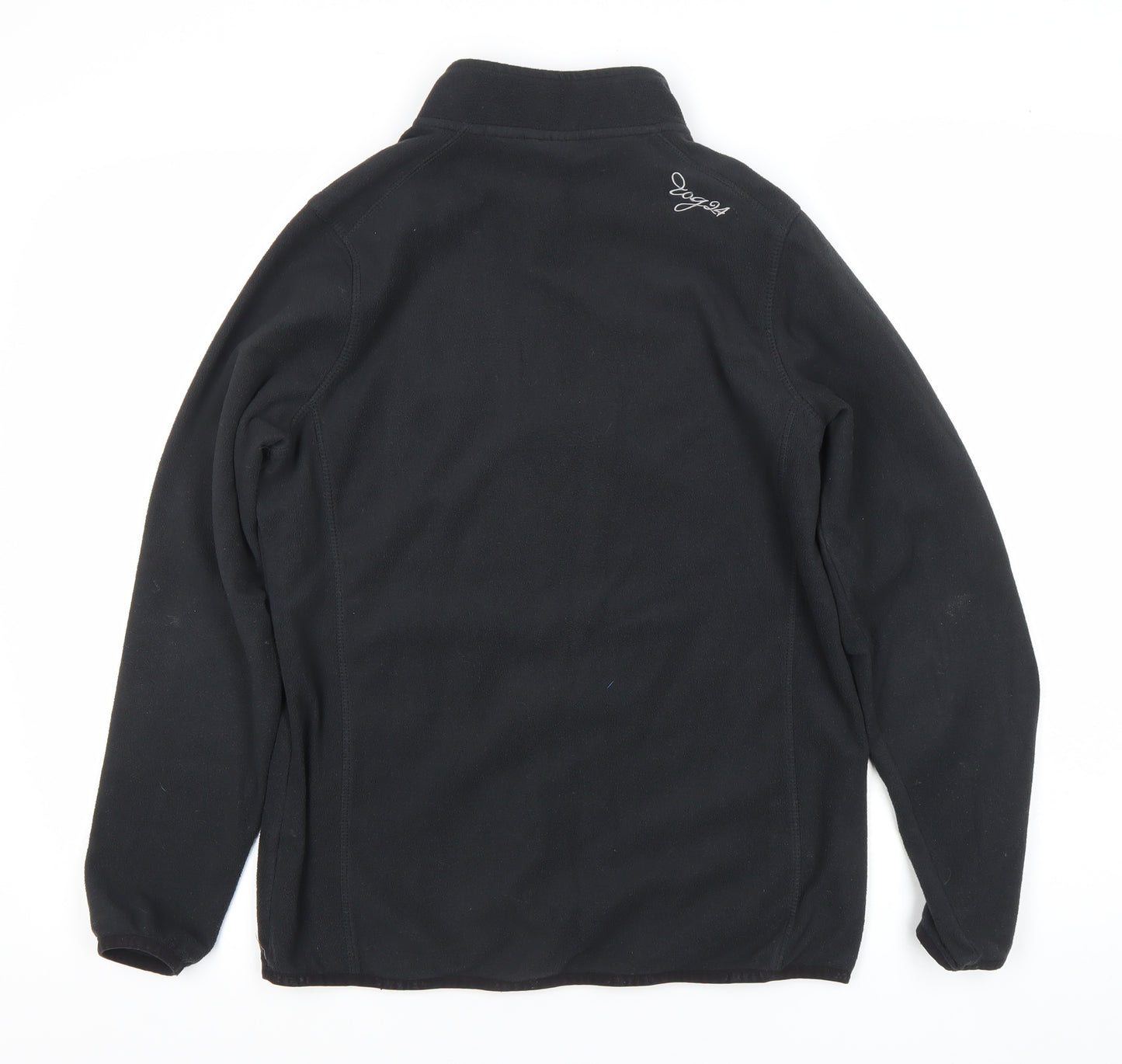TOG24 Womens Black Fleece Sweatshirt UK 12-14 1/2 Zip Polyester