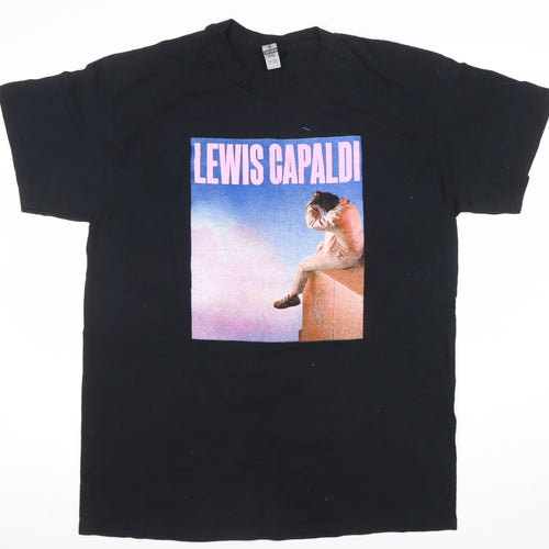 Gildan Unisex Black Lewis Capaldi Tour 2023 T-Shirt Size L Cotton
