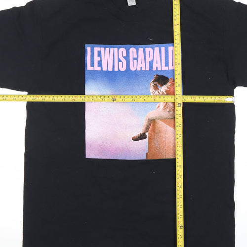 Gildan Unisex Black Lewis Capaldi Tour 2023 T-Shirt Size L Cotton