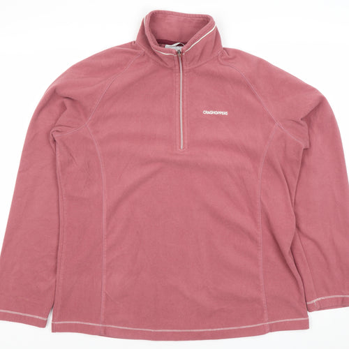 Craghoppers Womens Pink Fleece Sweatshirt UK 14 Pullover Outdoor Hiking