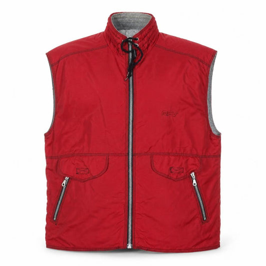 Front view of Rodeo Men’s Red Waistcoat Bodywarmer L Regular Stand-Up Collar