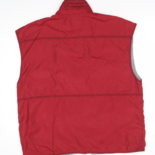 Rodeo Men’s Red Waistcoat Bodywarmer L Regular Stand-Up Collar
