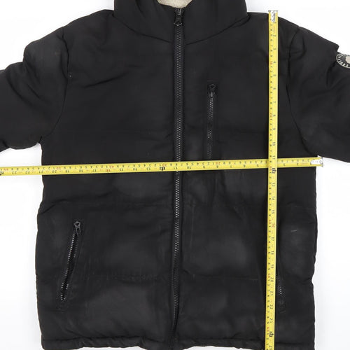 SoulCal & Co Womens Black S Puffer Jacket Hooded Winter Coat