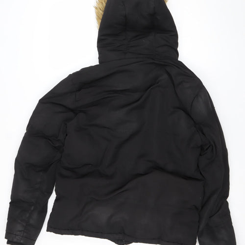 SoulCal & Co Womens Black S Puffer Jacket Hooded Winter Coat