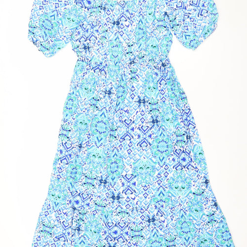 Dunnes Stores Women’s Blue Geometric A-Line Dress Size 8