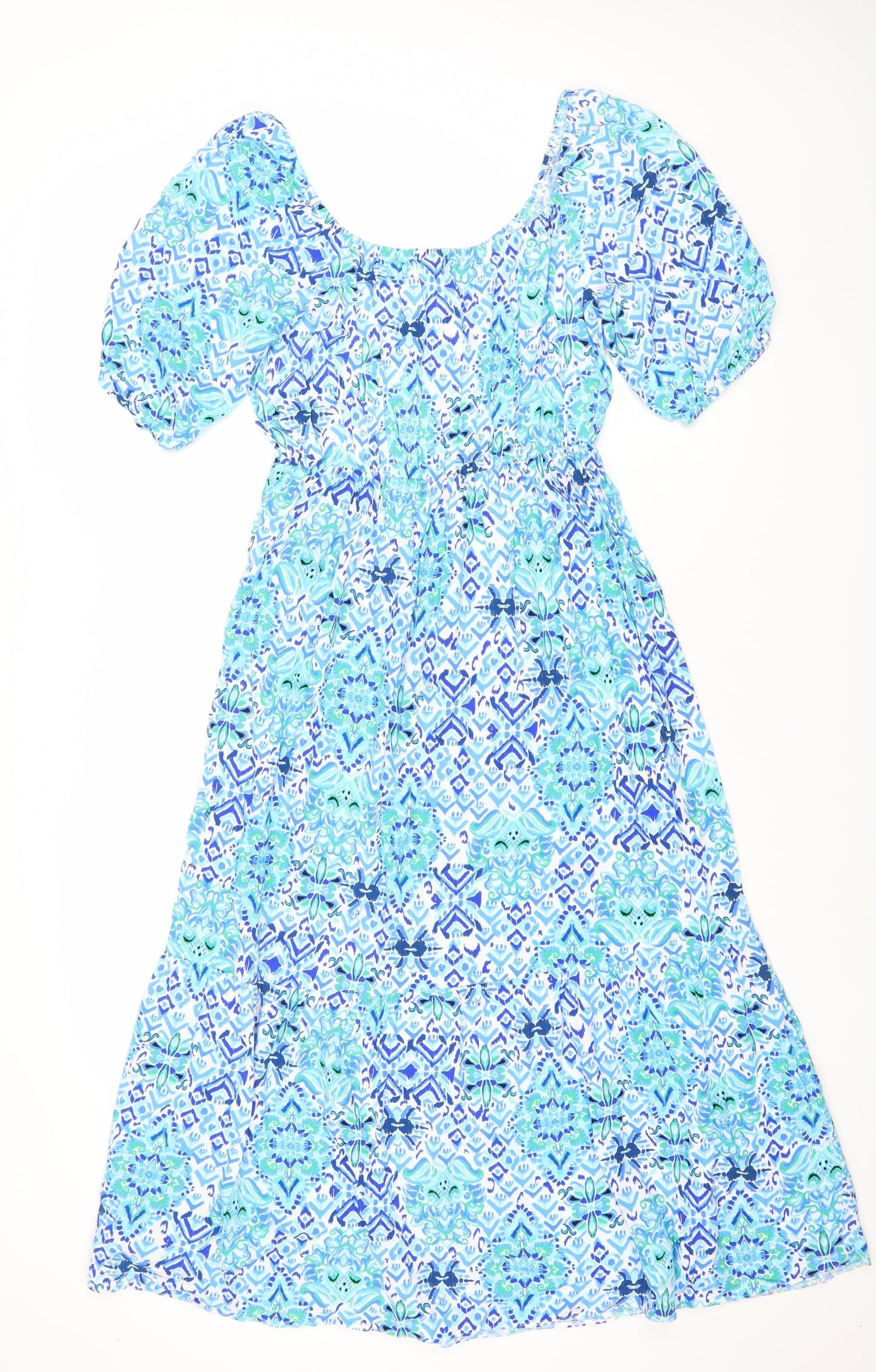 Dunnes Stores Women’s Blue Geometric A-Line Dress Size 8