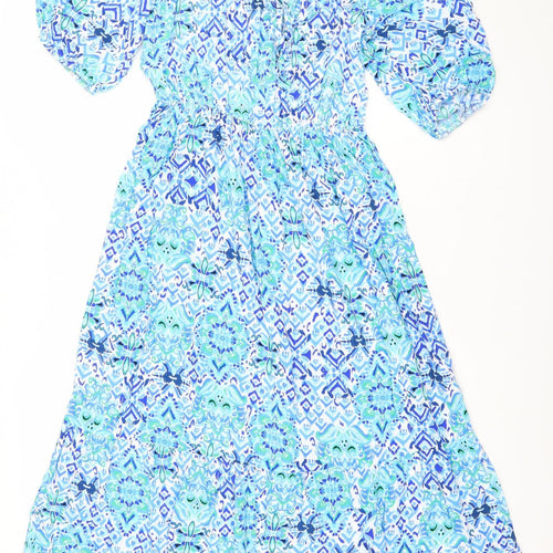 Dunnes Stores Women’s Blue Geometric A-Line Dress Size 8