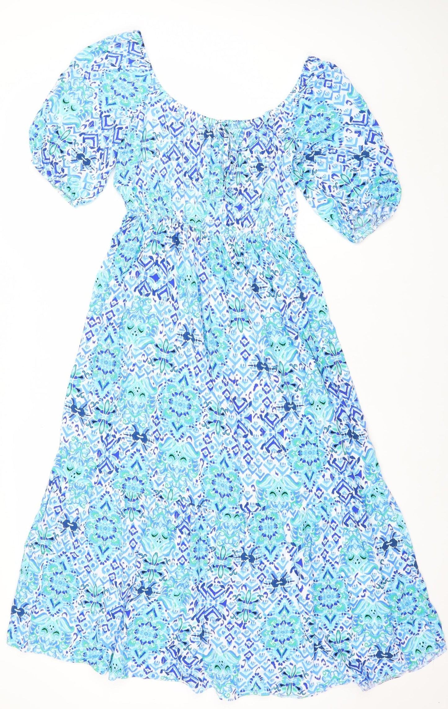 Dunnes Stores Women’s Blue Geometric A-Line Dress Size 8