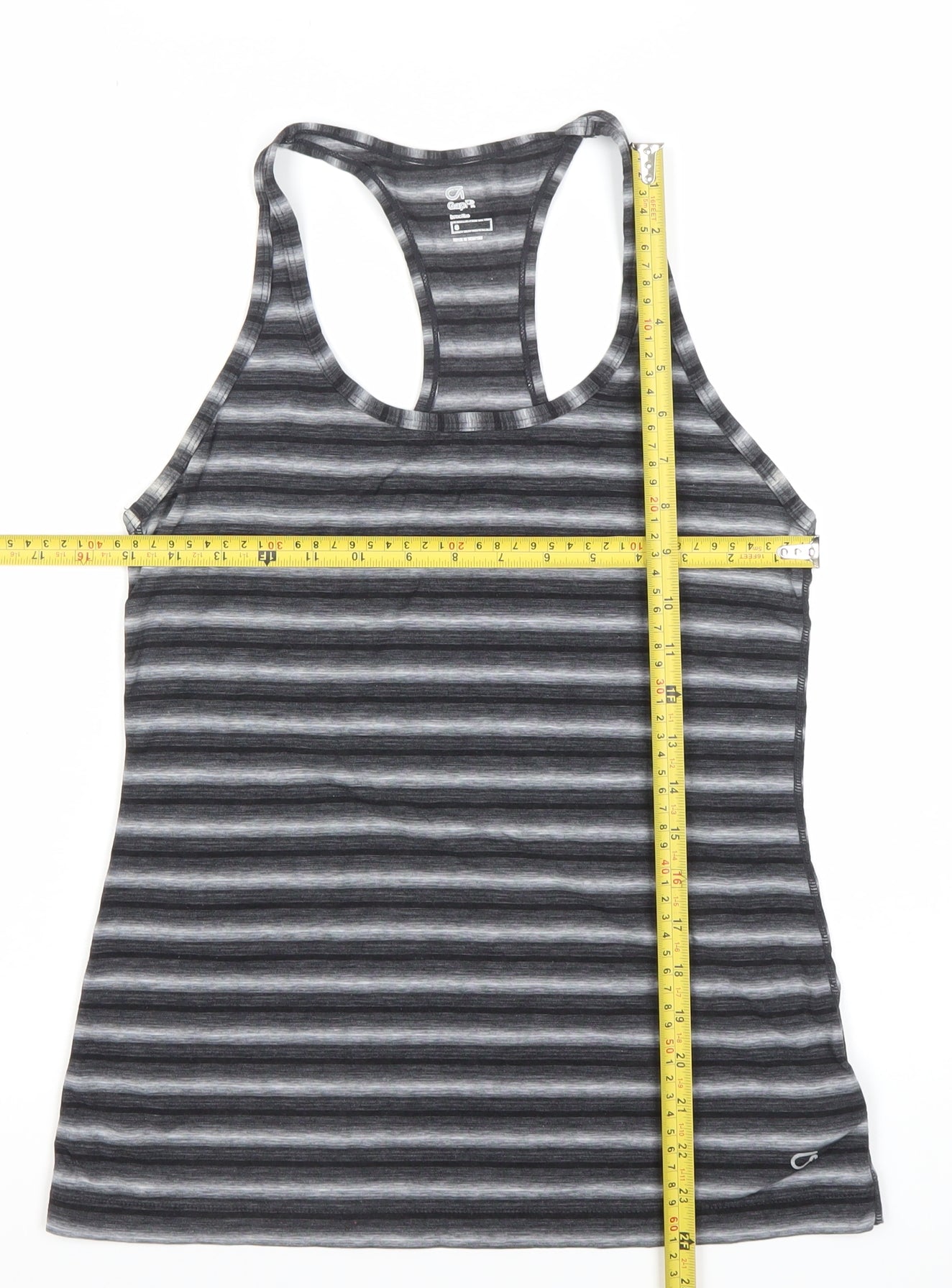Gap Women’s Grey Striped Racerback Tank Top Slim Fit Size S