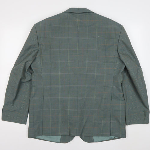 Sergio Rossi Men's Green Checked 42 Blazer Jacket Classic Fit