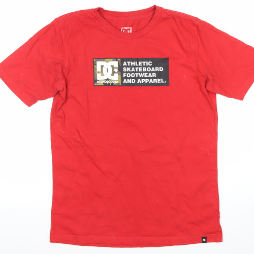DC Shoes Boys Red Graphic Logo T-Shirt Youth XL 16 Years Skate Tee