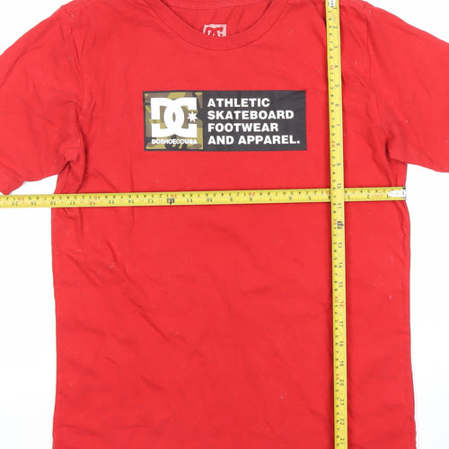 DC Shoes Boys Red Graphic Logo T-Shirt Youth XL 16 Years Skate Tee