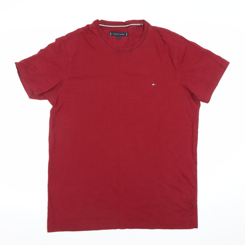 Tommy Hilfiger Men’s Red Cotton Crew Neck T-Shirt Size L