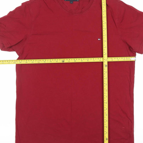 Tommy Hilfiger Men’s Red Cotton Crew Neck T-Shirt Size L