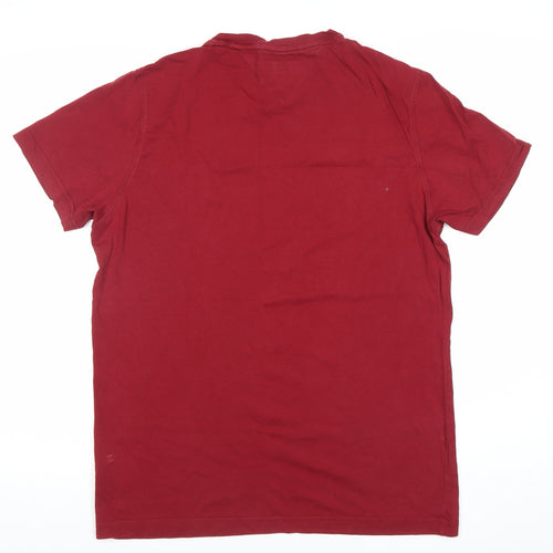 Tommy Hilfiger Men’s Red Cotton Crew Neck T-Shirt Size L