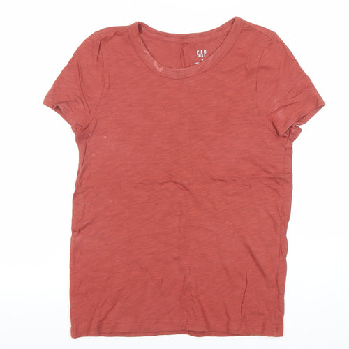 GAP Womens XS Red Basic Crew Neck Cotton T-Shirt