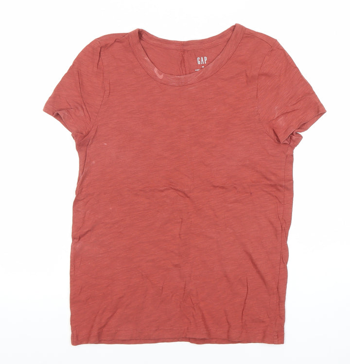 GAP Womens XS Red Basic Crew Neck Cotton T-Shirt