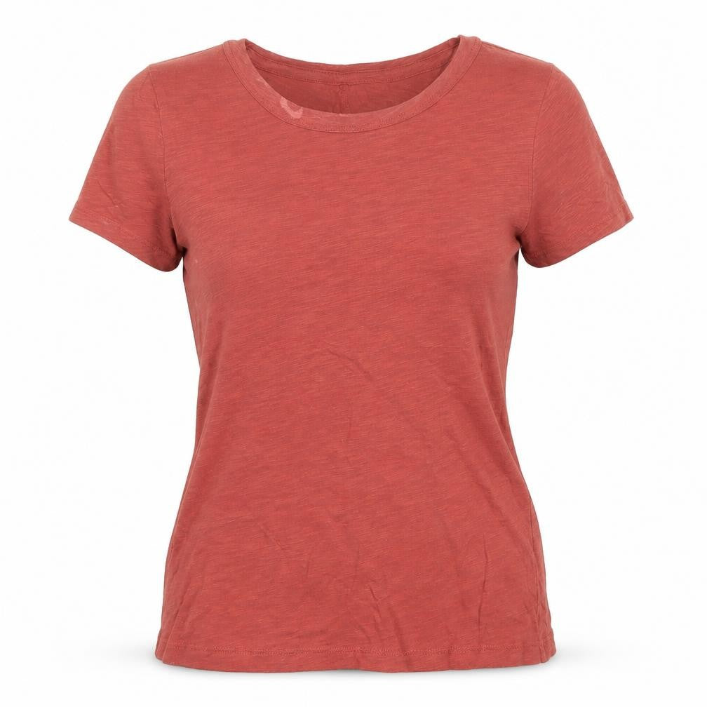 Front view of Gap women’s xs red basic crew neck cotton t-shirt