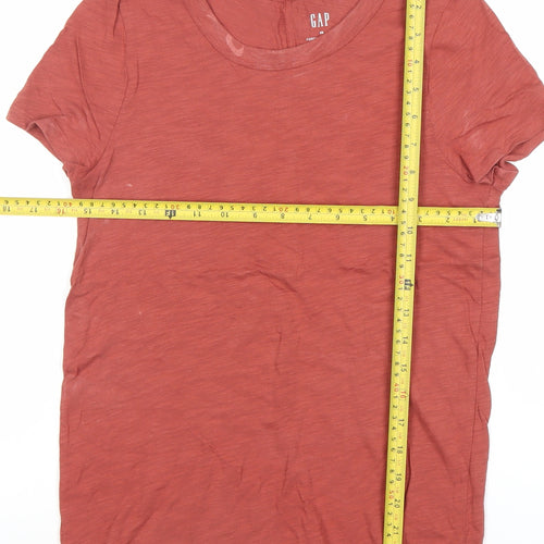 GAP Womens XS Red Basic Crew Neck Cotton T-Shirt
