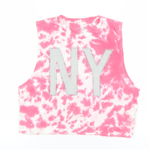Aeropostale Womens Pink Tie Dye Cropped Tank Top XS