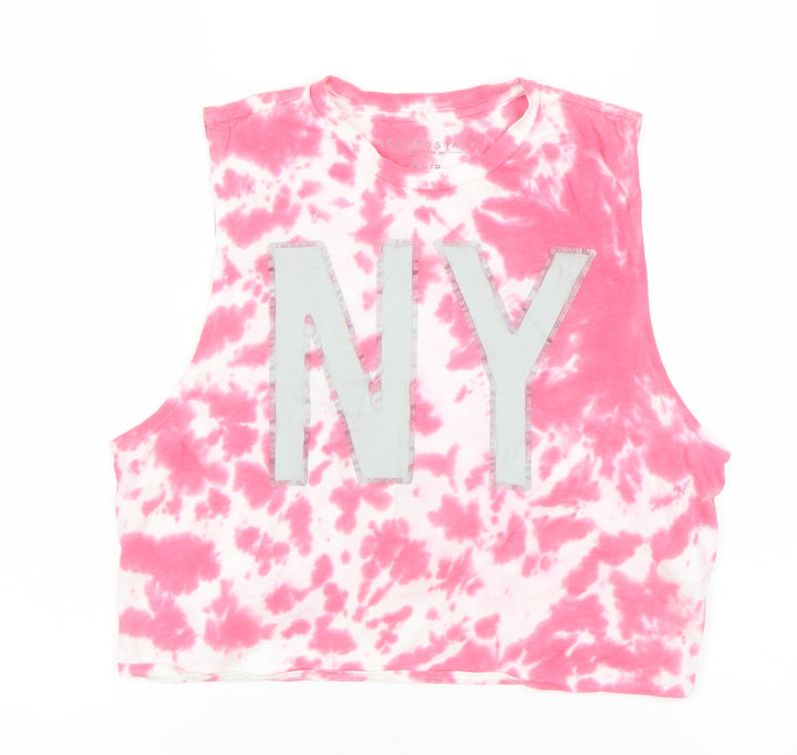 Aeropostale Womens Pink Tie Dye Cropped Tank Top XS