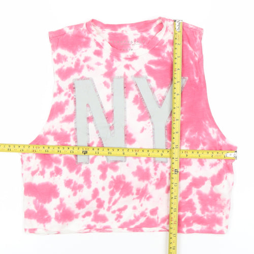Aeropostale Womens Pink Tie Dye Cropped Tank Top XS
