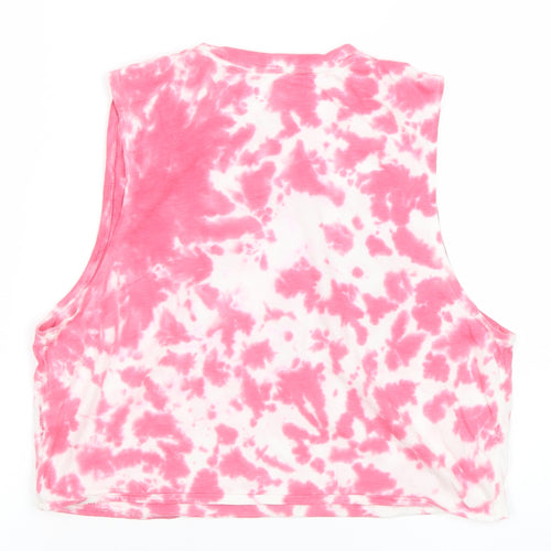 Aeropostale Womens Pink Tie Dye Cropped Tank Top XS