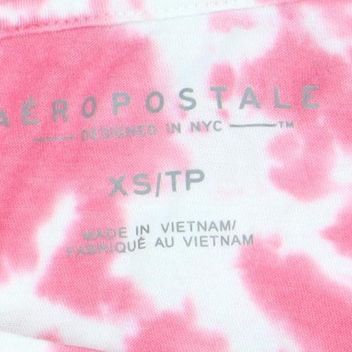 Aeropostale Womens Pink Tie Dye Cropped Tank Top XS