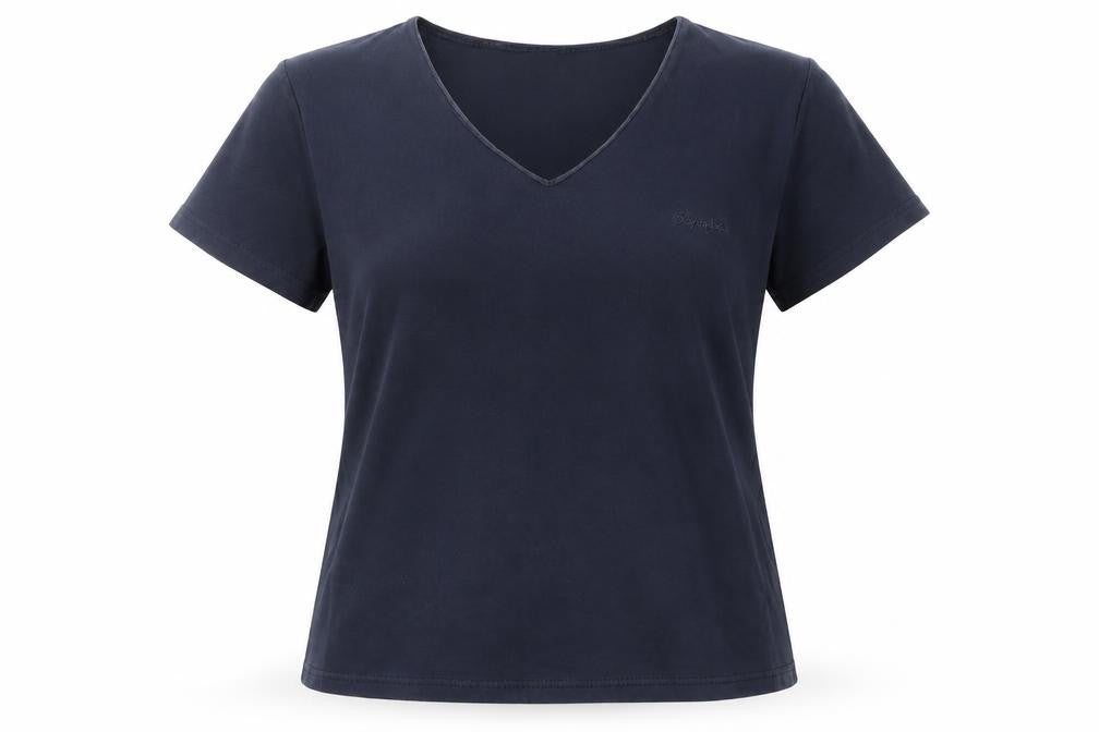 Olympus Womens Black Size 14 V-Neck Cotton Blend T-Shirt
